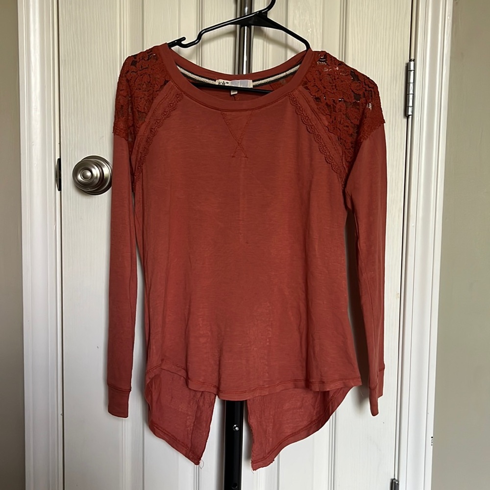 Burnt orange long sleeve blouse